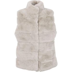 Beige Faux Fur Bodywarmer XL - Vegan Fur - One Size - Grote Maten (Tot Maat 44) - Faux Fur - Bodywarmers - Beige