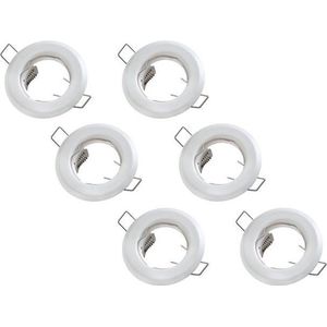 Groenovatie Inbouwspot - Rond - Vast - Ø 83 mm - 6-Pack - Mat Wit