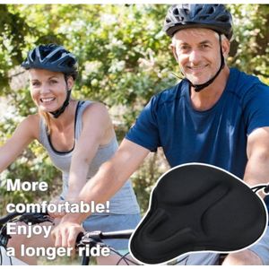 Comfortabel fietszadel voor heren en dames, extra breed, zacht gelfietszadel, universeel vervangend fietszadel voor stadsfiets, racefiets, MTB, e-bike, hometrainer