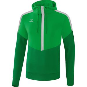 Erima Squad Sweatshirt Met Capuchon Kind Fern Green-Smaragd-Zilver Grijs Maat 140