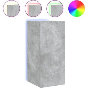 vidaXL Tv-wandmeubel - LED-verlichting - Betongrijs Tv-wandmeubel - Zwevend Tv-meubel - Led Tv-meubel - Tv-kasten - Mediakas