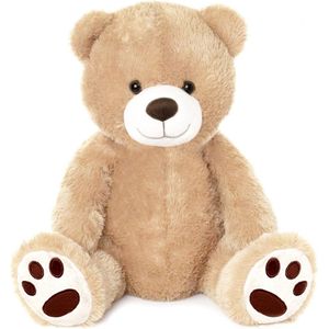 Teddybeer Pluche Knuffel (Bruin) XXL 100 cm [Bear Beer Beren Plush Toys | Knuffeldier Knuffelpop Speelgoed voor kinderen jongens meisjes | Extra grote groot XL knuffelbeer voor jong en oud]