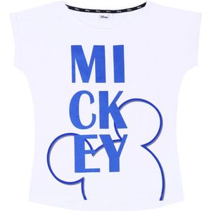 Wit dames t-shirt met blauwe MICKEY print