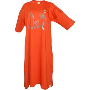 Ibramani Cat T-Shirt Oranje - Dames T-shirt Jurk Oranje - Zomer T-Shirt - Oversized T-Shirt - Premium Katoen - Dames Kleding