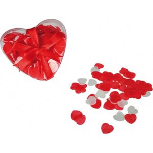 Hartjes vorm bad of deco confetti 80x gram in hartjes doosje - Valentijnsdag en Love thema feestartikelen