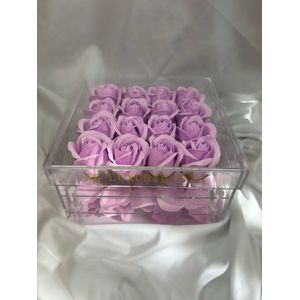 AG Luxurygifts flower box - rozen - rozen box - cadeau - Cadeau - liefde - soap roses - lila kleur- Valentijnsdag - Moederdag - Kerst cadeau - luxe cadeau