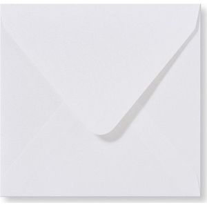 100 Luxe Vierkante enveloppen - 15,5 x 15,5 cm - Wit