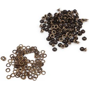 100st Holle Klinknagels - Messing en IJzer - DIY Reparaties - 6mm .