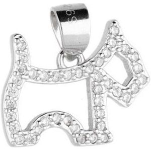 Zilver Hanger - Zilveren Hanger - Minimalistisch Hond Hanger- Zilver 925 - Amona Jewelry