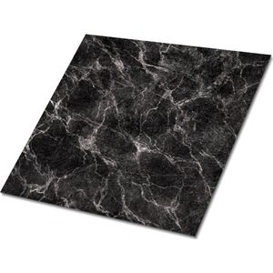 Tulup PVC Tegels - Donker Marmer Vinyl Tegels - 30 cm x 30 cm - Zwart Zelfklevende Vinyl Tegels - Verpakking van 9 stuks - Wand PVC Tegels - Marmer Plaktegels - Vinyl Wandtegels - Plaktegels keuken en Badkamer
