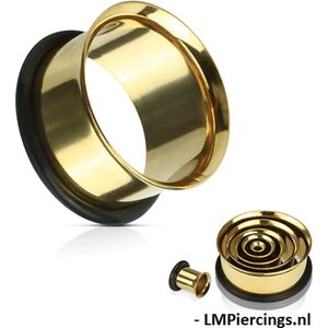 10 mm Single flared tunnel gold plated