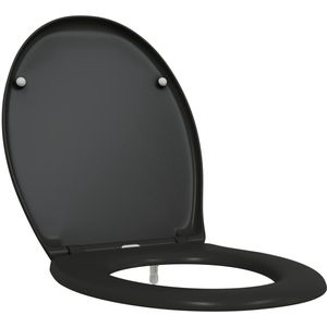 vidaXL - Snelsluiting - Toiletdoel - met - Zachte - Sluiting - Duroplast - Zwart
