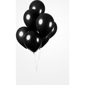 25  Ballonnen Zwart, 30 cm ,100% biologisch afbreekbare Ballonnen,  Helium geschikt, Verjaardag, Feest, Koningsdag, Voetbal