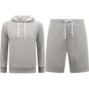 Hoodie Heren - Joggingshort Heren - SET - Grijs