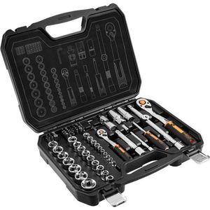 NEO 10-054 Doppenset 73 delig, 1/2 en 1/4, CrV