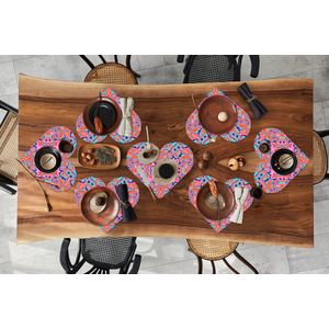 Onderleggers - Placemats - Placemats hartje - Patronen - Lavalamp - Abstract - 8 stuks