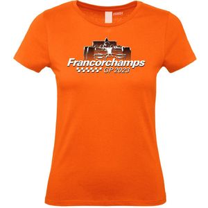 Dames T-shirt GP Francorchamps 2023 | Formule 1 fan | Max Verstappen / Red Bull racing supporter | Oranje dames | maat XXL