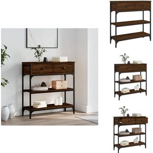 vidaXL Wandtafel - Wandtafels - Bijzettafel - Console Tafel - Wandtafel 72,5x25x75 cm bewerkt hout bruin eikenkleur