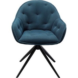 Draaistoel met armleuningen Carlito Mesh blauw Kare Design