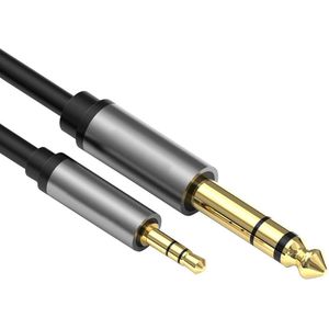 Jack Kabel - 3.5 mm naar 6.3 mm - Male to Male - Universeel - Zwart - 0.5 meter - Allteq