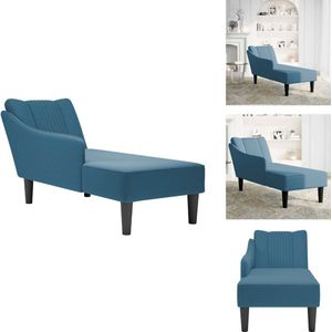 vidaXL Chaise Longue - Chaise Longues - Chaise Lounge Stoel - Chaise Lounge Fauteuil - Chaise longue met rechterarmleuning fluweel blauw