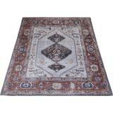 Vloerkleed Karaca Antraciet/Brown 09 - 160 x 230 cm