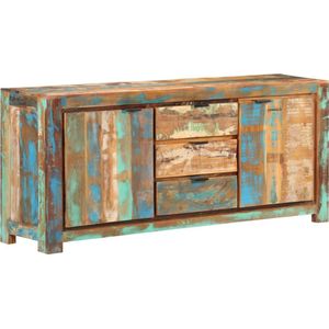 The Living Store Houten dressoir - opbergkast 2 deuren 3 lades - 175 x 40 x 75 cm - Gerecycled hout