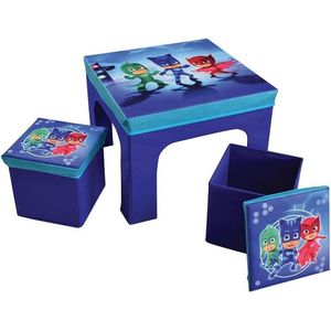 PJ Masks Opvouwbare kindertafel en 2 krukjes, Power Heroes - 50 x 50 x 49 cm + 26 x 26 x 24 cm