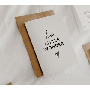 HI LITTLE WONDER! - Geboorte kaartje - kaartjes om te versturen - kaartenset - kaartjes blanco - kaartjes met tekst