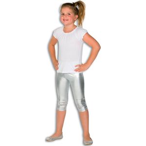Wilbers & Wilbers - Glitter & Glamour Kostuum - Zilveren Glitter Legging Disco Koningin Meisje - zilver - Maat 152 - Carnavalskleding - Verkleedkleding