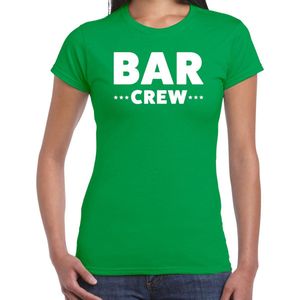Bellatio Decorations Bar Crew t-shirt voor dames - personeel/staff shirt - groen XS