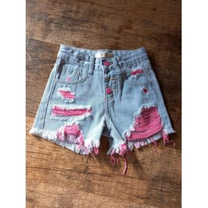 Grasstar - Denim shortje style - fuchsia - maat 158/164