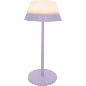 EGLO Meggiano Tafellamp - Aanraakdimmer - Draadloos - 32 cm - Lila/Wit - Instelbaar RGB & wit licht - Oplaadbaar - Buiten en Binnen