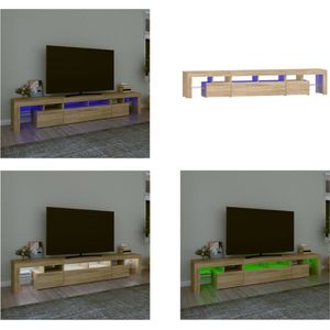 vidaXL Tv-meubel met LED-verlichting 230x36-5x40cm sonoma eikenkleurig - Tv-kast - Tv-kasten - Tv-meubel - Tv-meubel Met LED-verlichting