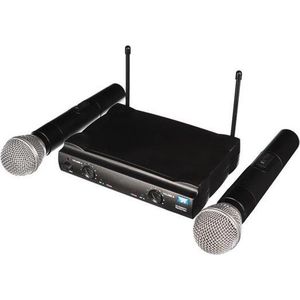 HQ-Power UHF-microfoon, draadloos, 2 kanalen, 2 microfoons, 863.05 MHz + 854.00 MHz
