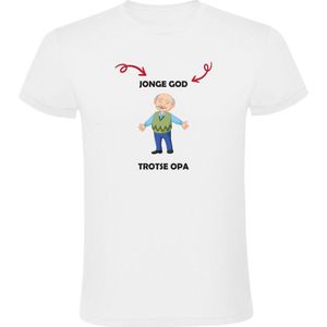 Jonge god trotse opa Heren T-shirt | oud | familie | trots | jong | opa | bejaard | penisoen