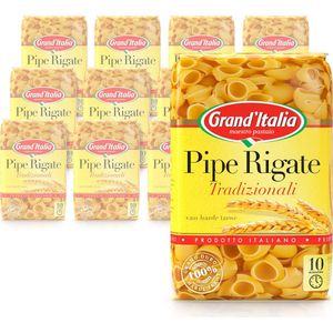 Grand'Italia Pipe Rigate Tradizionali - pasta - 10 x 500g