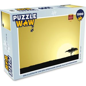 Puzzel Een illustratie van een Afrikaanse Safari als achtergrond - Legpuzzel - Puzzel 1000 stukjes volwassenen