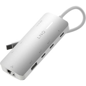 LINQ 8-in-1 Pro Studio-C Multiport Hub met PD, 8K HDMI en 2.5GbE Ethernet - 10Gbps - Geschikt voor Laptops en Tablets