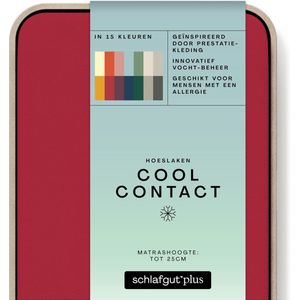 schlafgut Cool Contact Microvezel Hoeslaken XL - 180x200 - 200x200 285 Red Deep