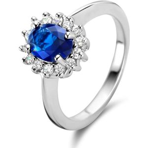 Parte Di Me Mia Colore Dames Ring Zilver - Blauw/Zilver - 19.25 mm / maat 60