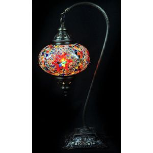 Sfeerverlichting Online tafellamp multicolour glas mozaïek Ø 13 cm en hoogte 39 cm - Turkse tafellamp - Oosterse tafellamp