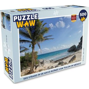 Puzzel Een strand in de Maya-ruïnes van Tulum in Mexico - Legpuzzel - Puzzel 500 stukjes