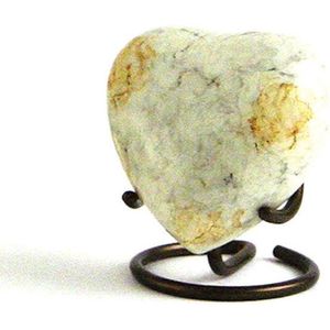 Urnencenter Glenwood White Marble Hartjes urn - Urn - Urn voor as - Urn Hond - Urn Kat - Urn Deelbewaring - Mini Urn - Kunstobject
