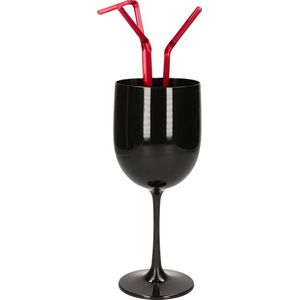Onbreekbaar wijnglas zwart kunststof 48 cl/480 ml - Onbreekbare wijnglazen