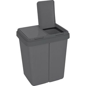 Duo afvalbak - prullenbak 2x25 Liter - Afvalscheiding