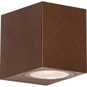 QAZQA baleno - Moderne Wandlamp voor buiten - 1 lichts - L 6.8 cm - Roestbruin - Buitenverlichting