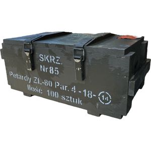 Echt gebruikte Munitiekist Petarde L64xB31xH27cm - DecoLis