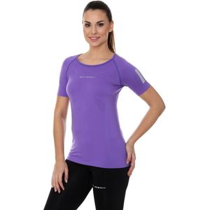 Brubeck Dames Sportkleding - Hardloopshirt / Sportshirt - Naadloos - Maat S- Paars