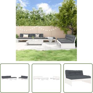 The Living Store Loungeset Grenenhout - Comfort - Tuinmeubelen - 120x95x69 cm - Antraciet